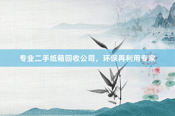 专业二手纸箱回收公司，环保再利用专家